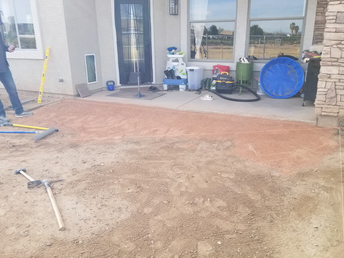 Before photo of backyard area before paver patio installation in Gilbert, AZ.