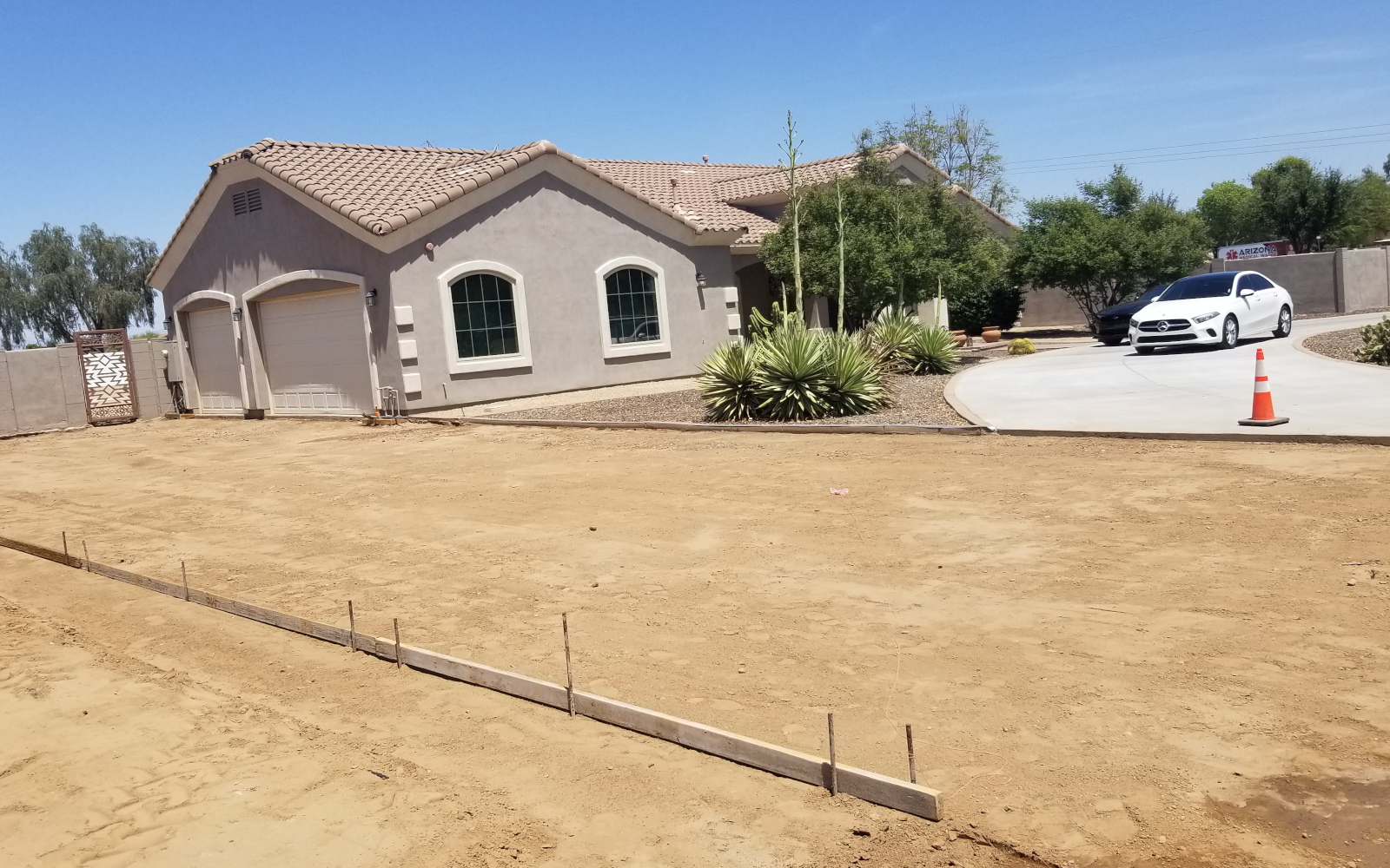 Prepared next driveway section beside a San Tan Valley home