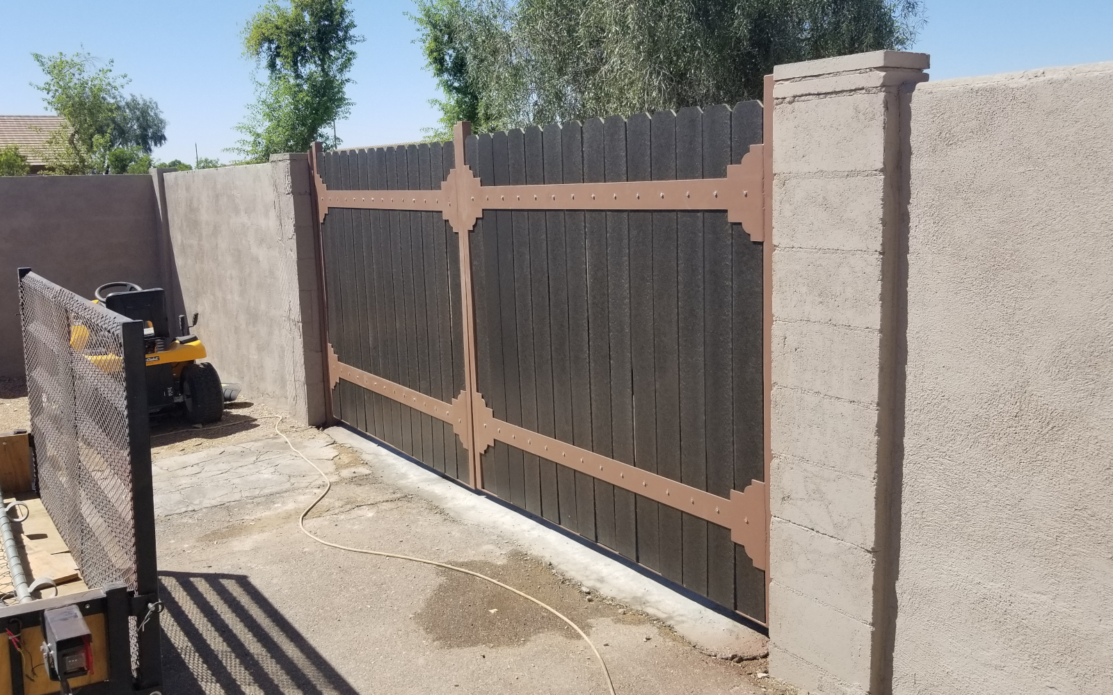 Refinished decorative driveway gate at a San Tan Valley property