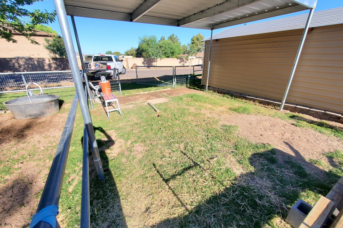 Covered storage bay area in Queen Creek before the equipment pad was poured.