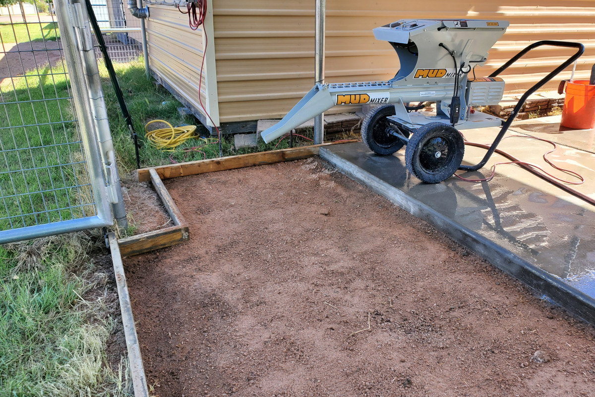 Compacted base and formwork for the Queen Creek storage concrete pad.